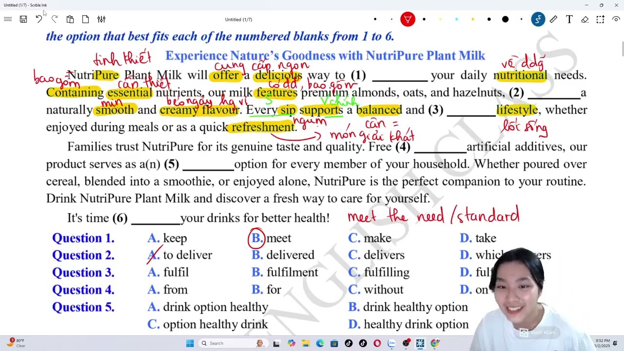 ÔN THI GIỮA HỌC KỲ 1 - TIẾNG ANH LỚP 12 (ĐỀ SỐ 01)