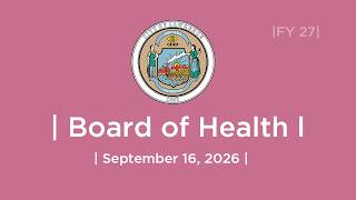 Board of Health  September  16, 2026