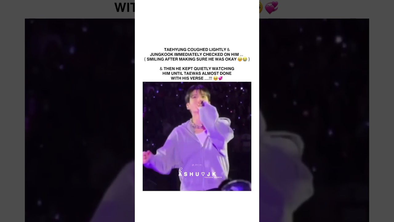 TAEHYUNG COUGH LIGHTLY AND JUNGKOOK IMMEDIATELY CHECKED ON HIM 🥹😭 #taekook #shortvideo