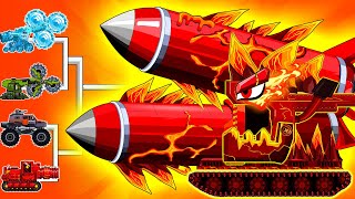 The World of DRILL VEHICLE FIRE ROCKET VS MEGA TANK - Cartoons about tank | Arena Tank Cartoon