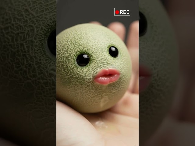 This Fruit Monster Hesitated… Then CRUNCHED🍈#asmr #aiasmr #shorts #relaxing #oddlysatisfying