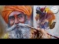 FROM SKETCHING TO PAINTING | Acrylic Portrait Painting Tutorial | Time-Lapsed by Debojyoti Boruah