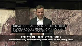 My statement today in the House for International Day Against Homophobia, Transphobia and Biphobia