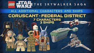 Lego SW Skywalker Saga - Coruscant Federal District All Additional Characters and Ships