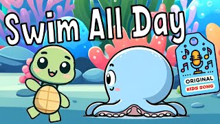 Funny Animal Children's Song 🐢 🐢 Swim All Day - Original Kids Song ♪ K-en Kids Channel