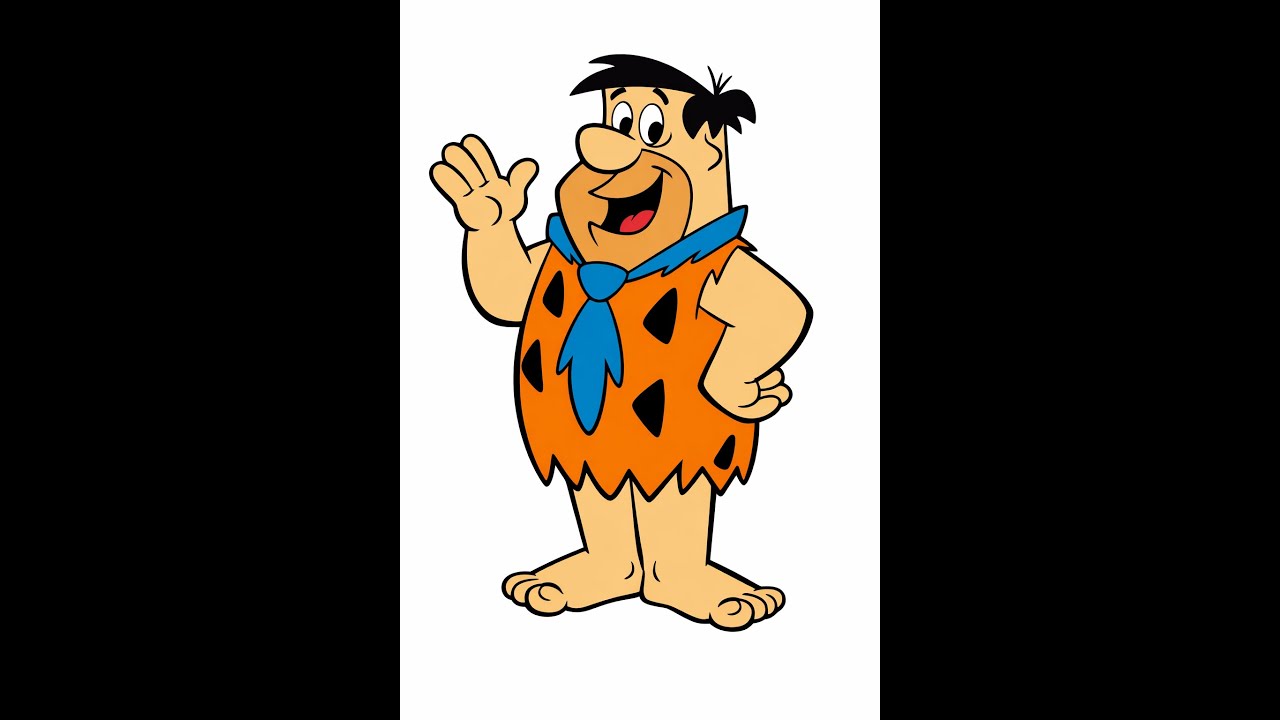 Pen Plotter Line Art Drawing a Cartoon Caveman Character