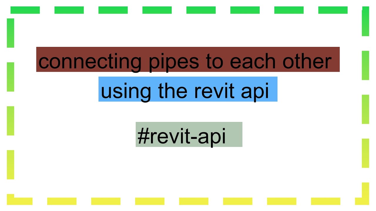 connecting pipes to each other using the revit api - YouTube
