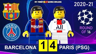 Barcelona vs PSG 1-4 • Champions League 20\/21 • All Goals Highlights Barcelona Paris Lego Football