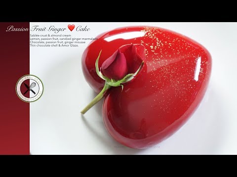 Passion fruit ginger entremet cake with mirror glaze, from the video