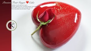 Passion Fruit Ginger ❤️ Shape Cake – Bruno Albouze – THE REAL DEAL
