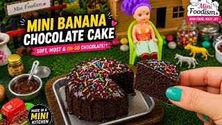 Mini Banana Chocolate Cake | Soft & Moist Tiny Banana Chocolate Cake Recipe! screenshot 4