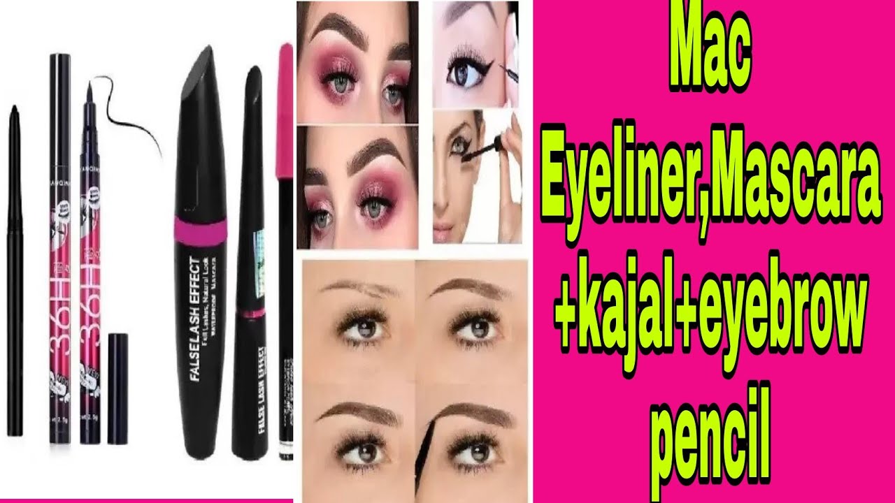 Shopsy HaulMac Kajal+eyeliner+Mascara+eyebrow pencil combo review//Eyes makeup products