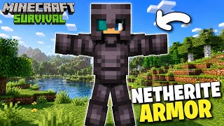 Finally, I got a full Netherite Armor set in my Minecraft Survival World! 🕸🤐😵💫🔥
