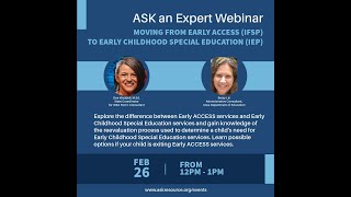 ASK an Expert: Moving from Early Access (IFSP) to Early Childhood Special Education (IEP)