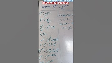 Simple exponential Equation  #exponentialequations  #indices # educational #algebraicequation