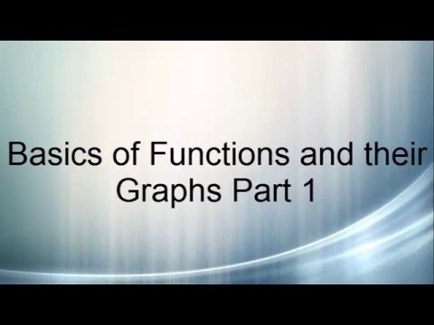 Basics of Functions and their Graphs Part 1 - YouTube