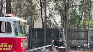 Fire breaks out near truck stop in Midway