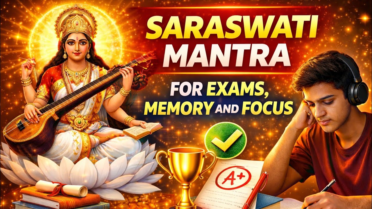👉 Powerful Exams Success Mantra 🎓 | Focus & Memory Boost for Students | Saraswati Blessings