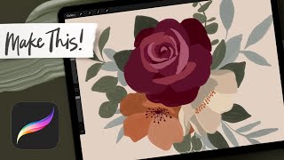 Paint a Winter Gouache Bouquet in Procreate | ADVANCE PROCREATE TUTORIAL