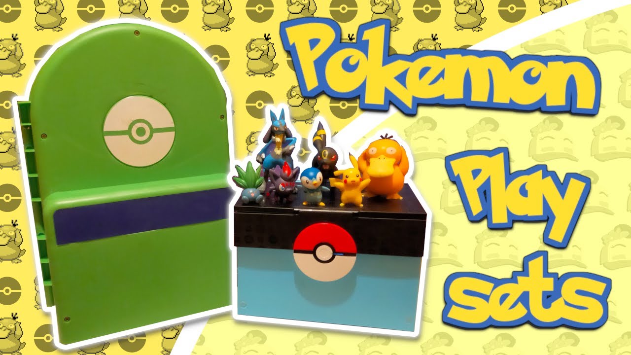 Pokemon carry case play set - backpack, volcano, psyduck battle figure & brilliant stars opening!