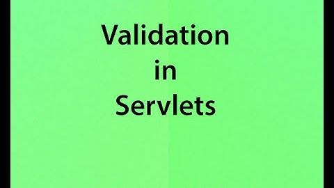 v14 Validation in Servlets