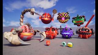 GIANT ROBOTIC PACMAN vs SCORPION and EVIL MONSTER PACMAN #pacman