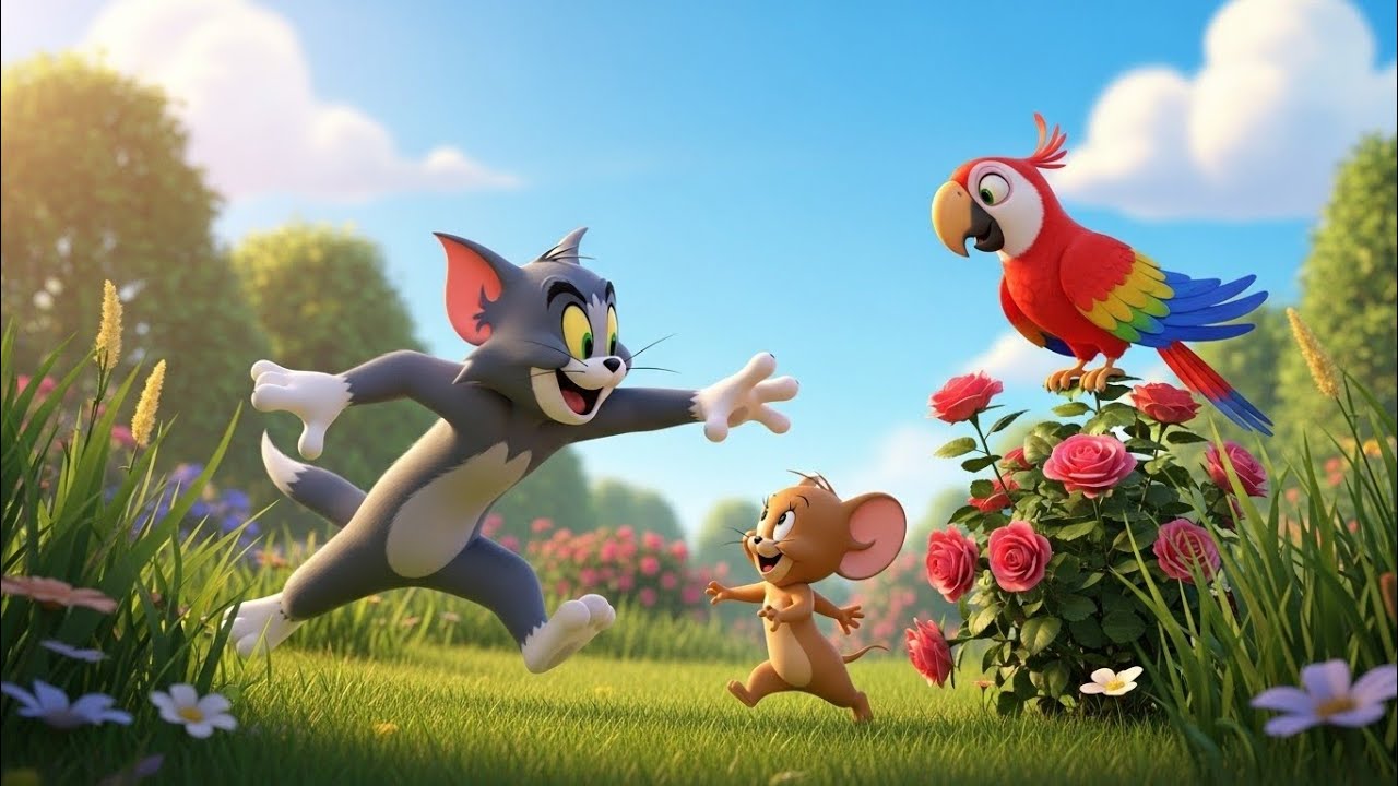 Tom and Jerry with Funny Parrot 🦜 | Fun Kids Cartoon Adventure