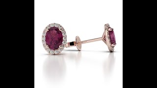 Atyaza Inc Rose Gold Diamond Ruby Earrings ATZER-0475