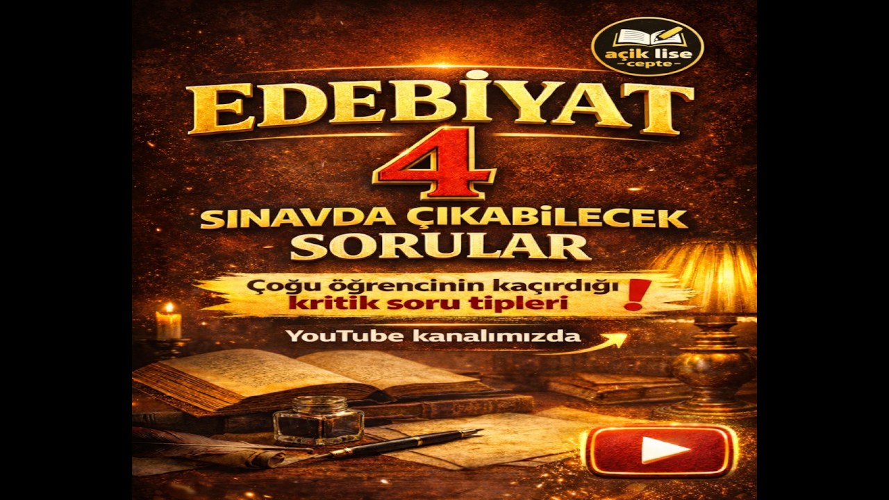 Edebiyat 4’te Her Yıl Gelen Soru Tipleri ⚠️ Sınav Öncesi Mutlaka İzle
