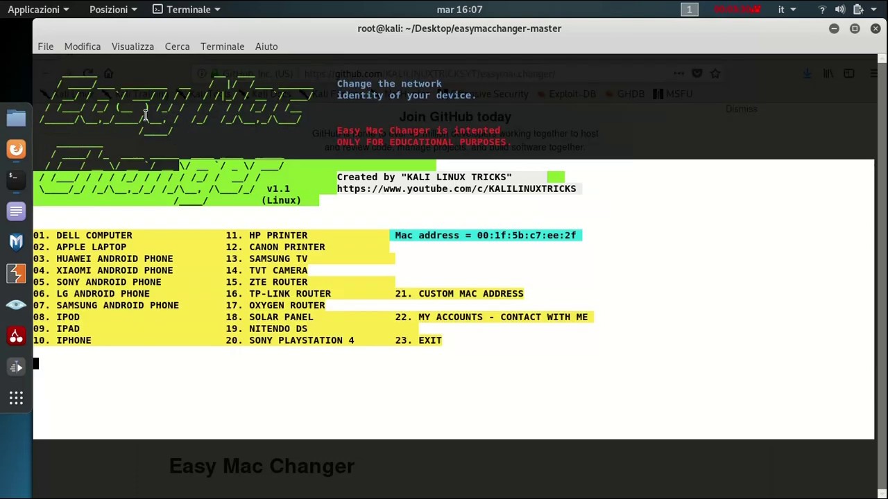 change mac address of laptop