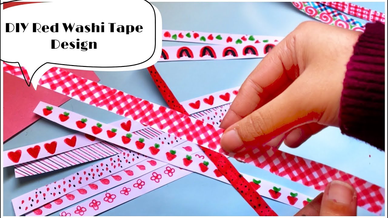 Red Washi Tape Design ♥️, DIY Washi Tape