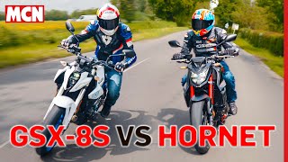 Suzuki GSX8S vs Honda CB750 Hornet | MCN Review