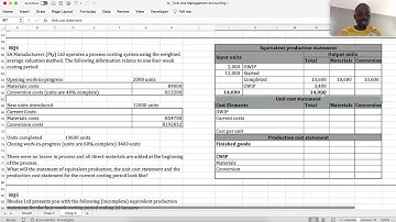 Chap 8 - Process Costing -Normal  Abnormal Losses, Inspection point, FIFO, Weighted Average. MAC3761