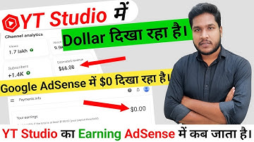 Dollar Showing in YT Studio But Not Showing in Adsense I Dollars Not Add In Adsense Problem