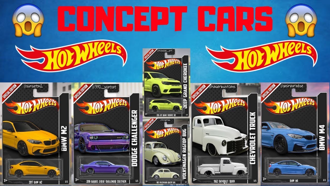 Hot Wheels Concept Cars! BMW, Ford Mustang, Volkswagen,... 13+