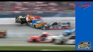 Several trucks crash, hit wall at Talladega