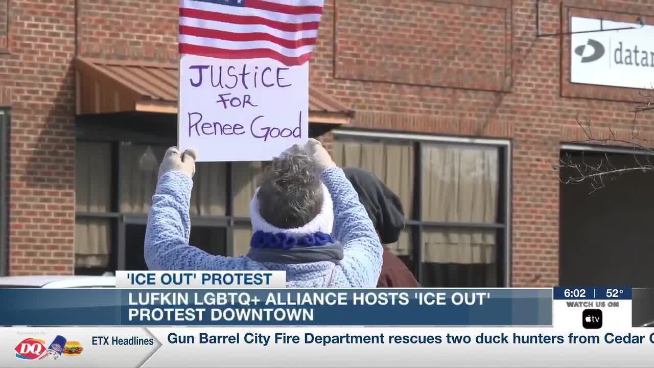 Lufkin ‘ICE Out’ protest held outside of Angelina County Courthouse