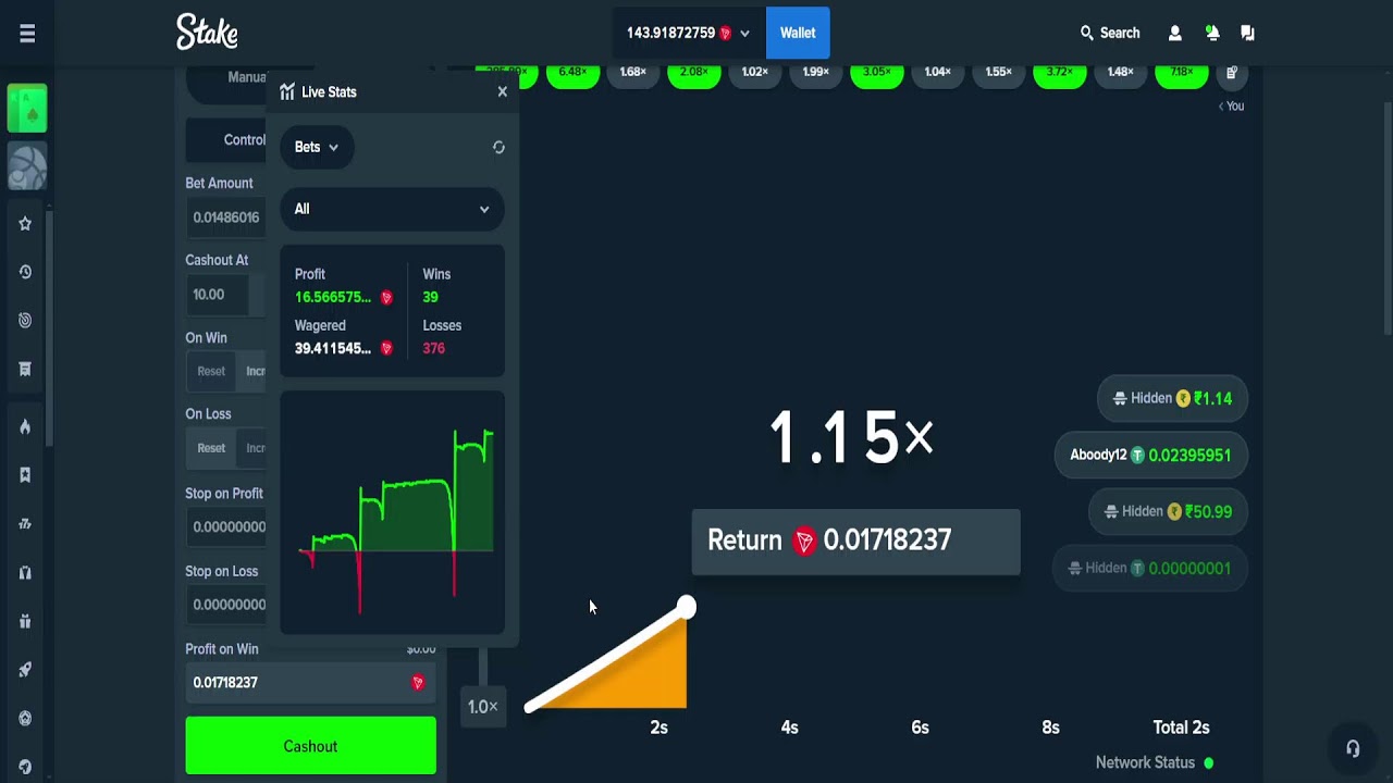 Crash game play | Stake |  Live Stream