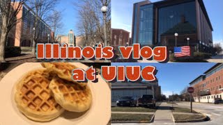UIUC VLOG 🇺🇸 in Champaign-Urbana | Engineering Campus | Grainger Library | Winter in Illinois ❄️