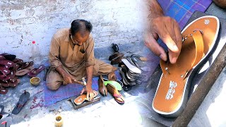 handmade slippers for ladies | womens slippers chappal making  | footwear diy flip flops |