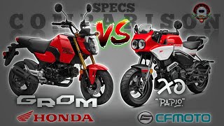 Honda Grom Vs Cfmoto Xo Papio Racer Specs Comparison