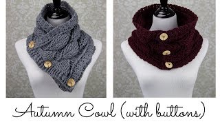 Autumn Leaf Cowl (with buttons) | FREE Crochet Pattern Tutorial