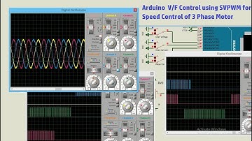 3 Phase V/F base Pure Sine Wave Speed Control of Induction Motor using Arduino Mega SVPWM