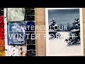 How To Paint A Watercolour Winter Forest Scene