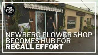 A small Newberg flower shop has become the hub for the biggest political movement in town