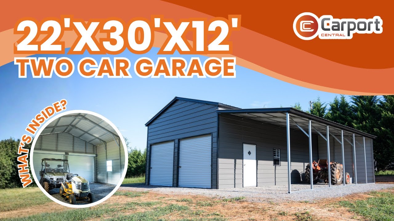 22x30 Double Garage with Lean-to | 22x31x12 Garage Prices