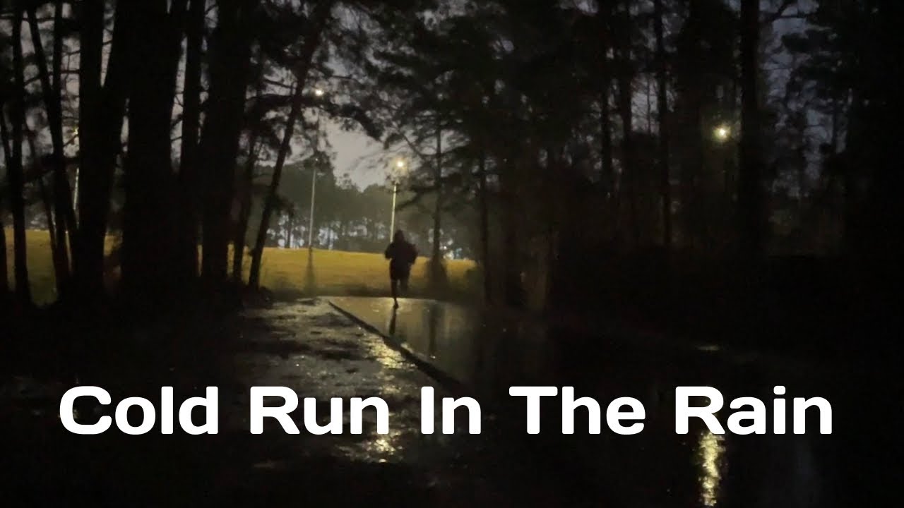 Running in the cold rain in East Texas