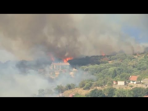A wildfire on the Greek island of Kefalonia triggers evacuations