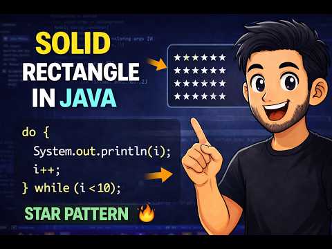 Solid Rectangle Pattern in Java | Star Pattern Using Nested Loops 🔥