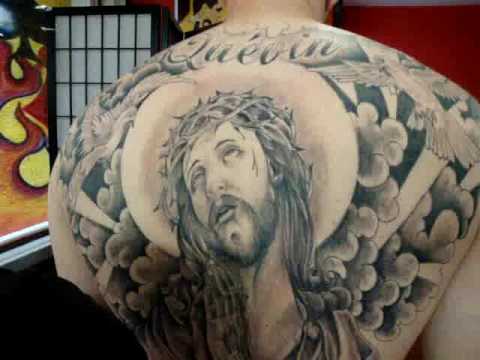 Jesus, back piece Tattoo by Darlan Red, La Diabla - YouTube